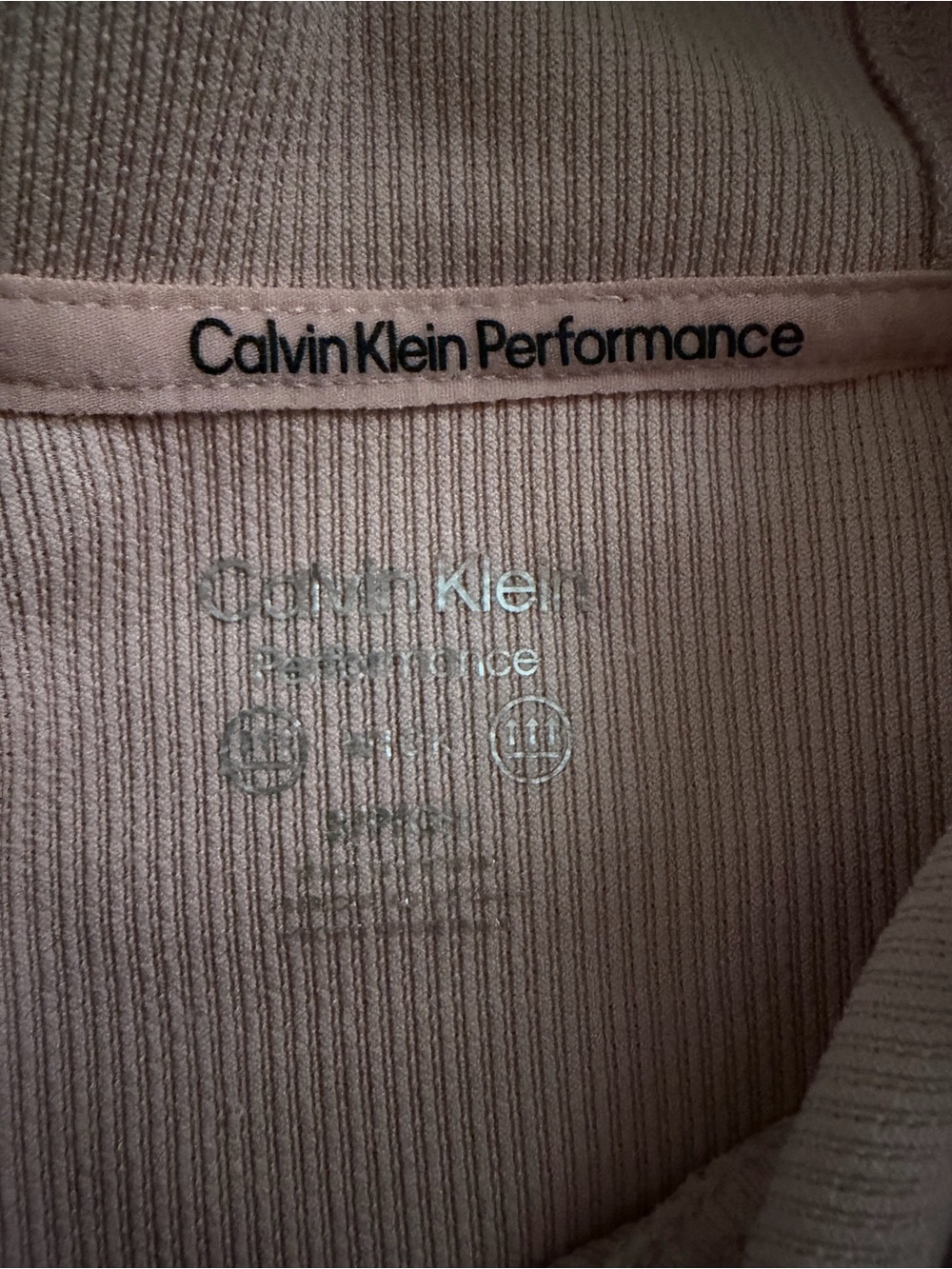 Calvin Klein Performance Dusty Rose Waffle-Knit Hooded Top - Picture 4 of 5